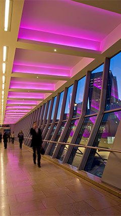 Pleasant lighting atmosphere in the circulation areas of the Bullring Shopping Centre - Philips