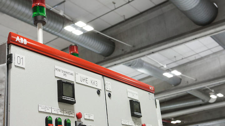 A control of ABB drives lit up by Philips Lighting
