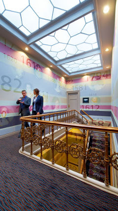 Corridor at the Grand Sofitel, Amsterdam nicely illuminated after the lighting renovation by Philips 