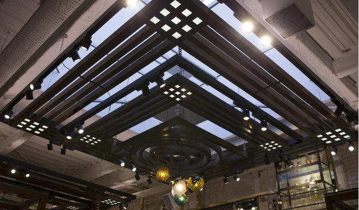 British luxury retailer Ted Baker shows off its ceiling lighting Ted Baker