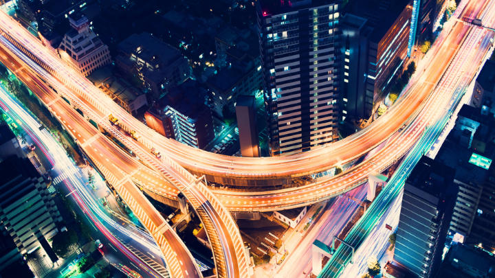 Street lights at night