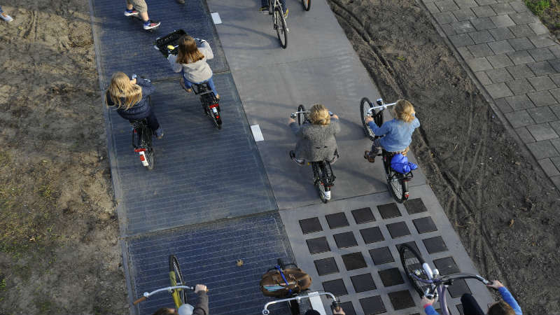 Solar bike path in the Netherlands