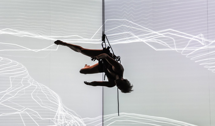 The illuminated trapeze artist