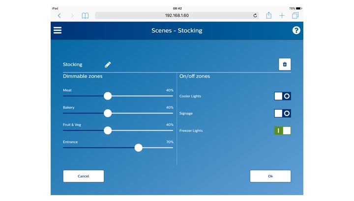 Storewise user interface