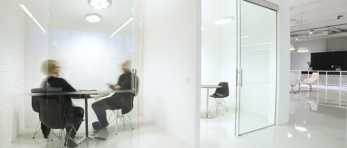 Office area lit up by philips lighting
