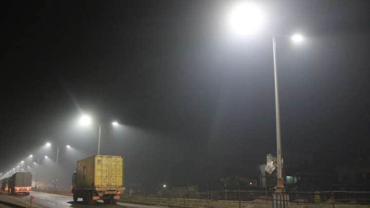 LED streetlights installed at state highway with uniform light distribution and good output, helping in smooth movement of traffic during night