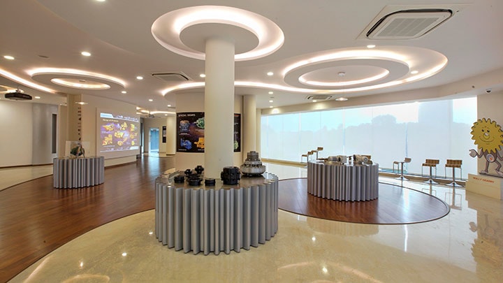 LED downlights installed across reception and other areas within the plant campus