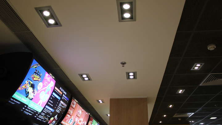 LED lighting that matches the aesthetics of the restaurant
