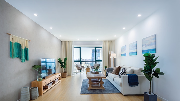 Living room with natural light