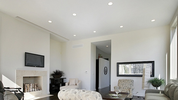 LED downlight installed in ceiling