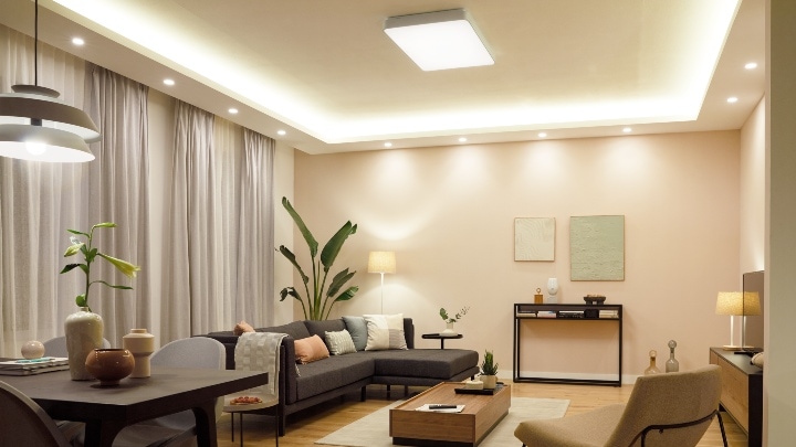 Switches The Lights In The Living Room On