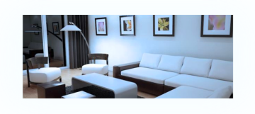 Living room lighting effect with a cool white color temperature 